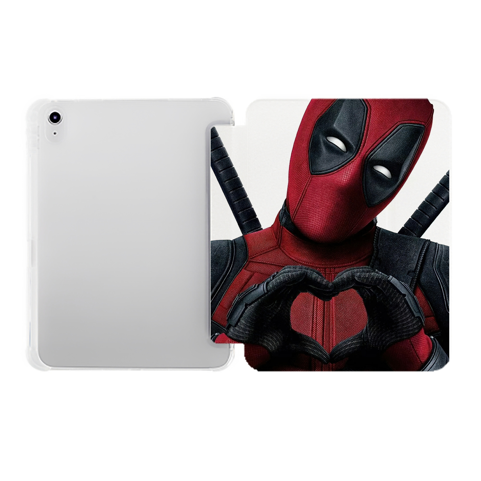 （画像用） Deadpool デッドプール IPad ケース ペン収納付き 三つ折りスタンド PUレザー×シリコン 対応機種9.5/10.5/10.9インチ